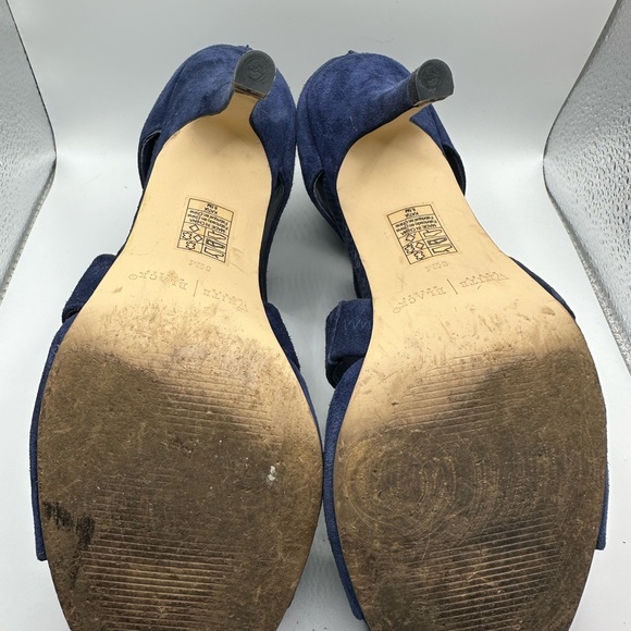 WHBM Blue Suede Caged Heels - Picture 4 of 12